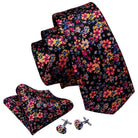 Silk Jacquard Floral Necktie Wedding Business Handkerchief - VacationGrabs