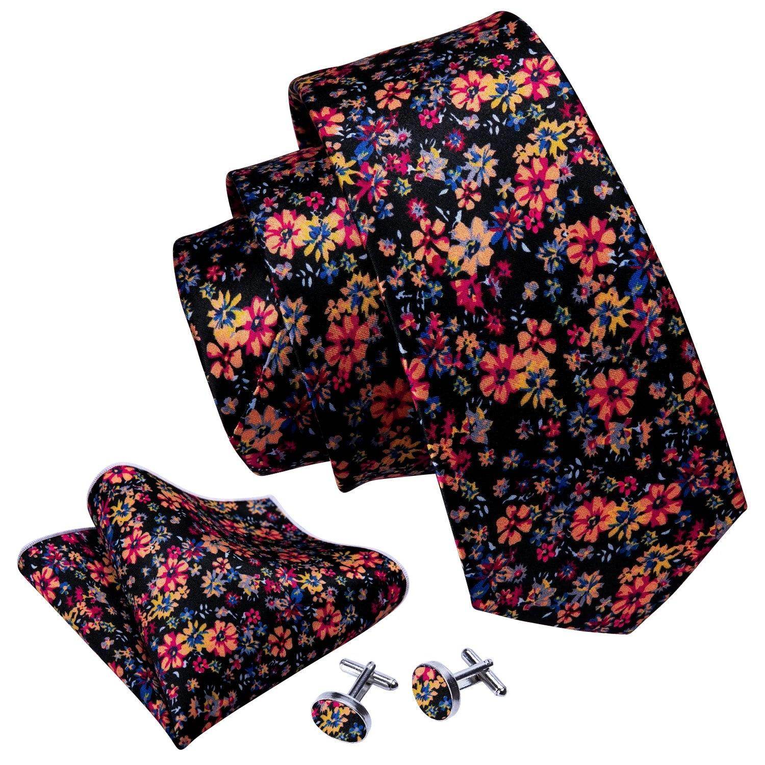 Silk Jacquard Floral Necktie Wedding Business Handkerchief - VacationGrabs
