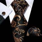 Silk Jacquard Floral Necktie Wedding Business Handkerchief - VacationGrabs