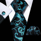 Silk Jacquard Floral Necktie Wedding Business Handkerchief - VacationGrabs