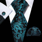 Silk Jacquard Floral Necktie Wedding Business Handkerchief - VacationGrabs