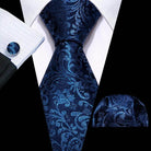 Silk Jacquard Floral Necktie Wedding Business Handkerchief - VacationGrabs