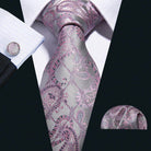 Silk Jacquard Floral Necktie Wedding Business Handkerchief - VacationGrabs