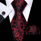 Silk Jacquard Floral Necktie Wedding Business Handkerchief - VacationGrabs