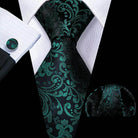 Silk Jacquard Floral Necktie Wedding Business Handkerchief - VacationGrabs