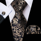 Silk Jacquard Floral Necktie Wedding Business Handkerchief - VacationGrabs