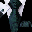 Silk Jacquard Floral Necktie Wedding Business Handkerchief - VacationGrabs