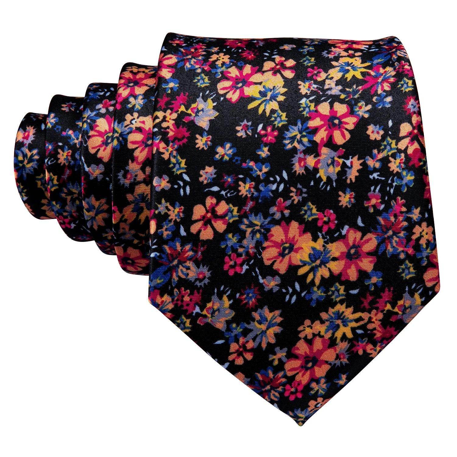Silk Jacquard Floral Necktie Wedding Business Handkerchief - VacationGrabs