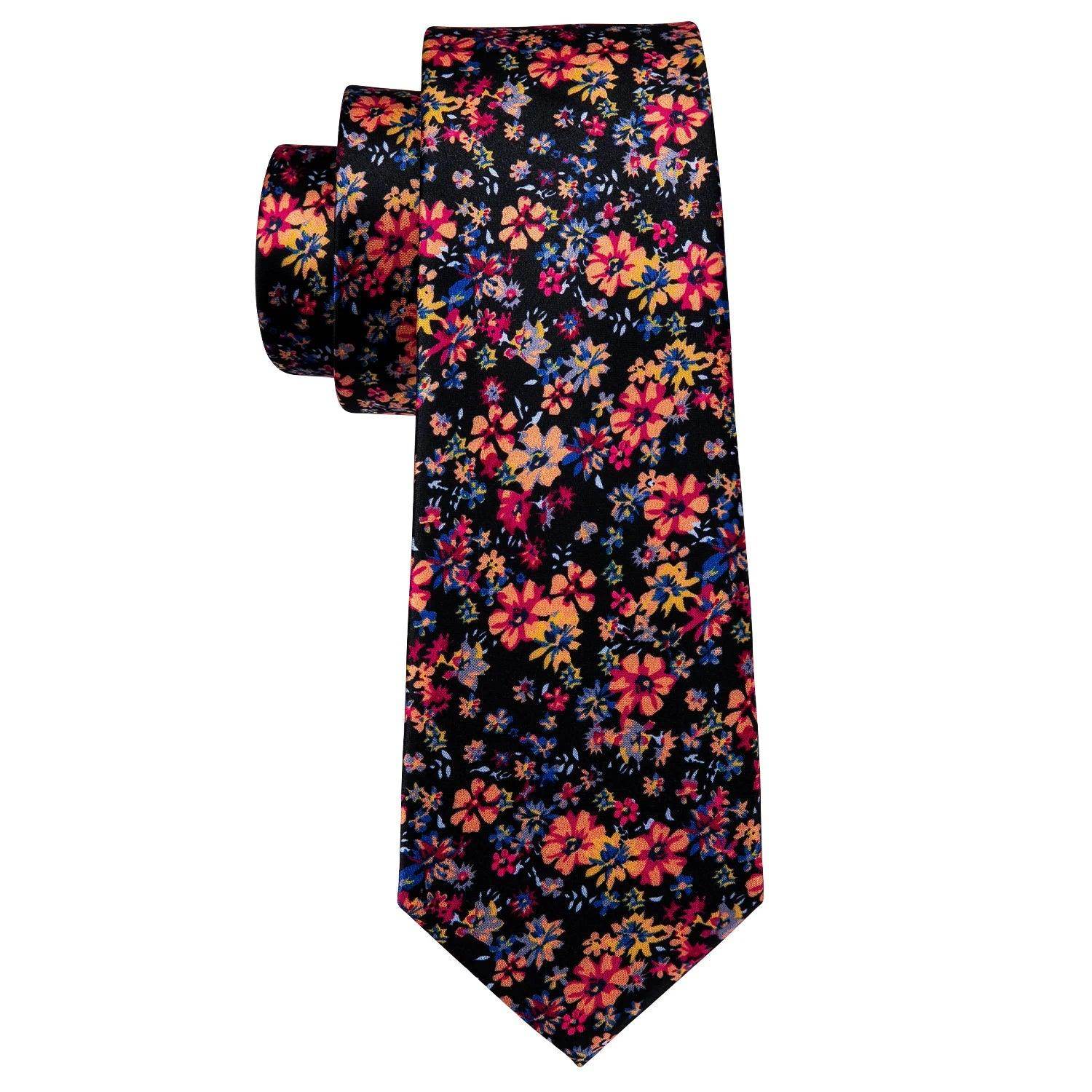 Silk Jacquard Floral Necktie Wedding Business Handkerchief - VacationGrabs