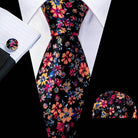 Silk Jacquard Floral Necktie Wedding Business Handkerchief - VacationGrabs