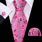 Silk Jacquard Floral Necktie Wedding Business Handkerchief - VacationGrabs