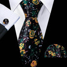 Silk Jacquard Floral Necktie Wedding Business Handkerchief - VacationGrabs