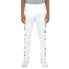 WEIV men's joggers in white with a stylish single stripe athletic pants design