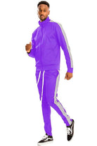 Single Stripe Solid Track Suit - VacationGrabs