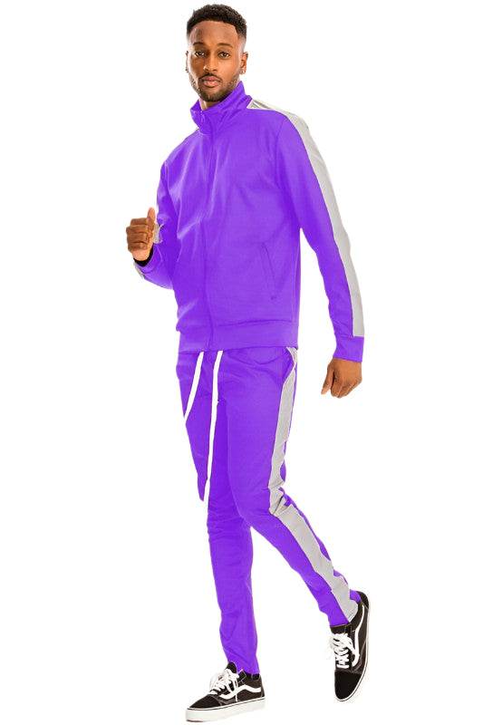 Single Stripe Solid Track Suit - VacationGrabs