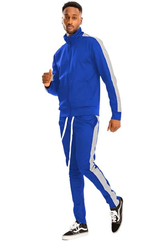 Single Stripe Solid Track Suit - VacationGrabs