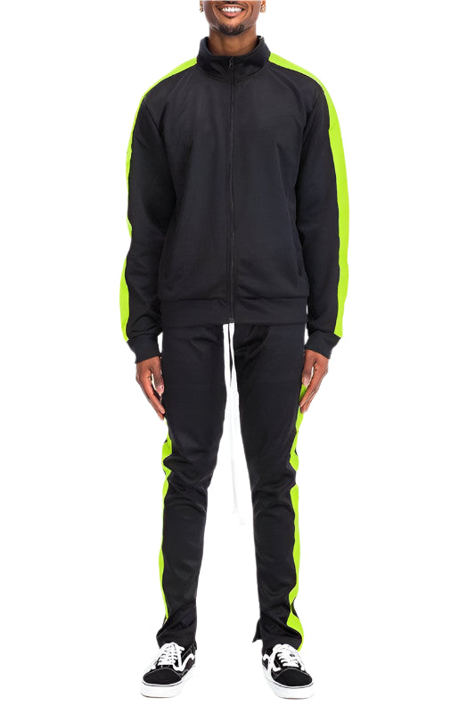 Single Stripe Solid Track Suit - VacationGrabs