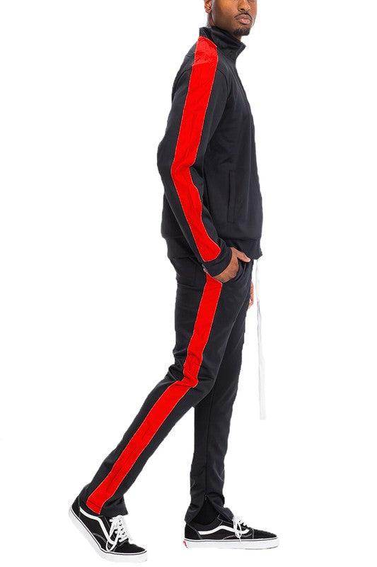 Single Stripe Solid Track Suit - VacationGrabs