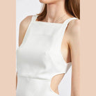 Emory Park sleeveless mini dress for vacation in white with stylish cut-out details