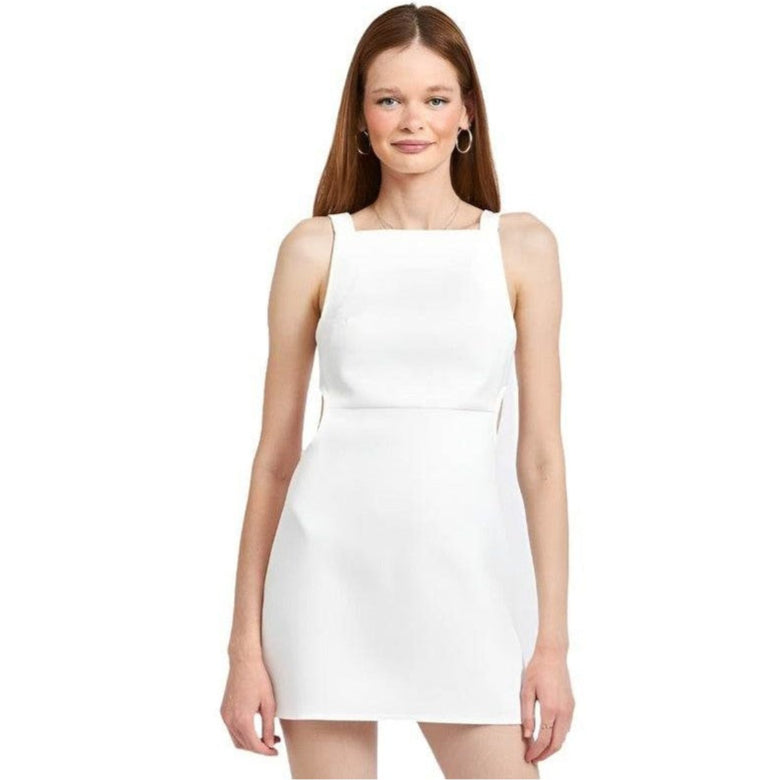 Emory Park White Sleeveless Mini Dress for Vacation with a Stylish Cut and Comfortable Fit