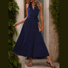 Slit Halter Neck Dress - VacationGrabs