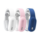 VacationGrabs smart neck massager available in white, pink, and blue for relaxing relief