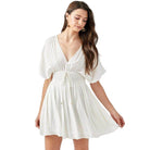 Smocked Waist With Tassel Strap Dress - VacationGrabs