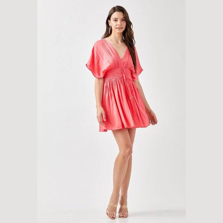 Smocked Waist With Tassel Strap Dress - VacationGrabs