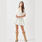 Smocked Waist With Tassel Strap Dress - VacationGrabs