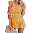 Smocked Wide Strap Mini Cami Dress - VacationGrabs