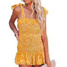 Smocked Wide Strap Mini Cami Dress - VacationGrabs