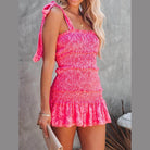 Smocked Wide Strap Mini Cami Dress - VacationGrabs
