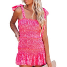 Smocked Wide Strap Mini Cami Dress - VacationGrabs