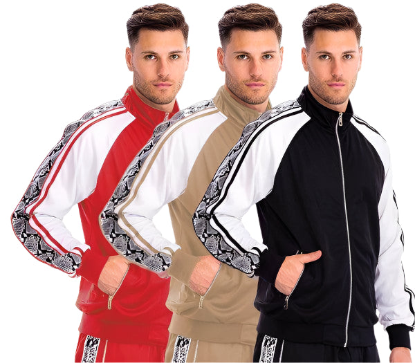 Snake Side Print Track Jacket - VacationGrabs