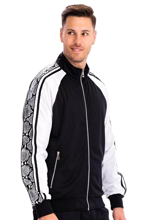 Snake Side Print Track Jacket - VacationGrabs