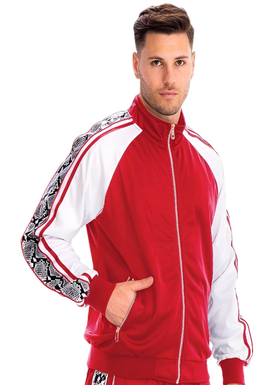 Snake Side Print Track Jacket - VacationGrabs