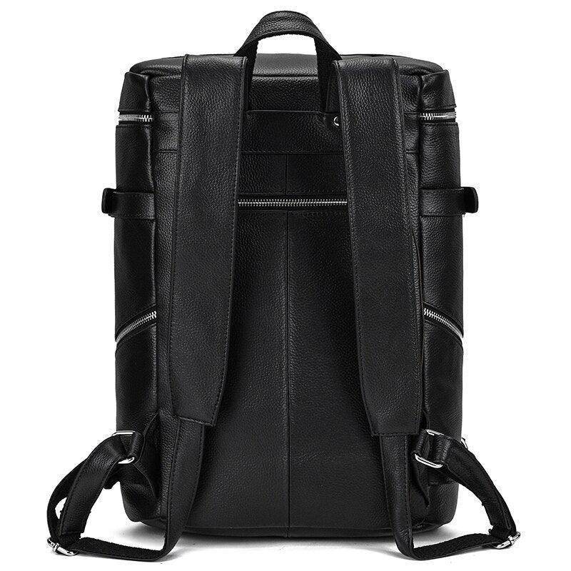 Stylish soft leather travel backpack with padded straps for comfort and durable design