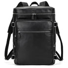 Soft leather travel backpack by VacationGrabs with multiple compartments and adjustable straps