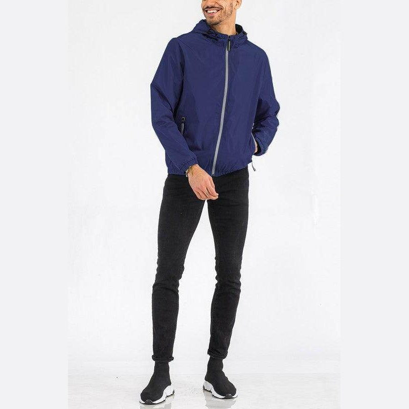 Solid Hooded Lightweight Windbreaker Jacket - VacationGrabs