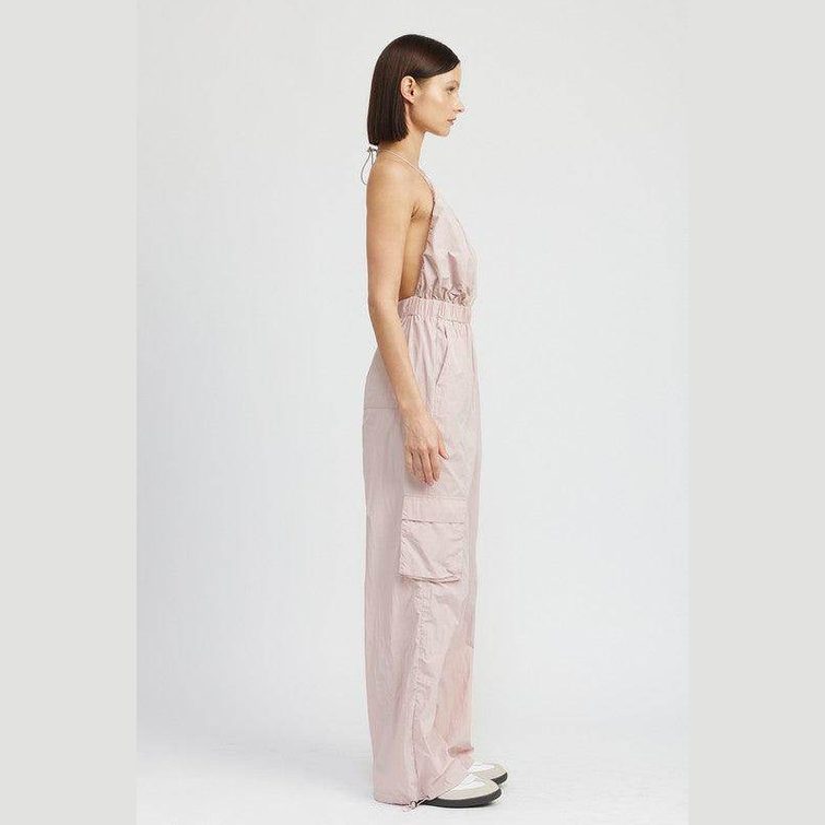 Spaghetti Strap Cargo Jumpsuit - VacationGrabs