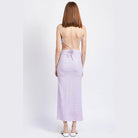 Emory Park spaghetti strap midi dress in lavender with a back tie detail and fitted silhouette