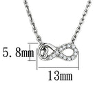 Sparkling silver tone necklace for gifting featuring an infinity symbol adorned with crystals