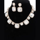 VacationGrabs sparkly necklace set for special occasions with gold-tone setting and clear gemstones
