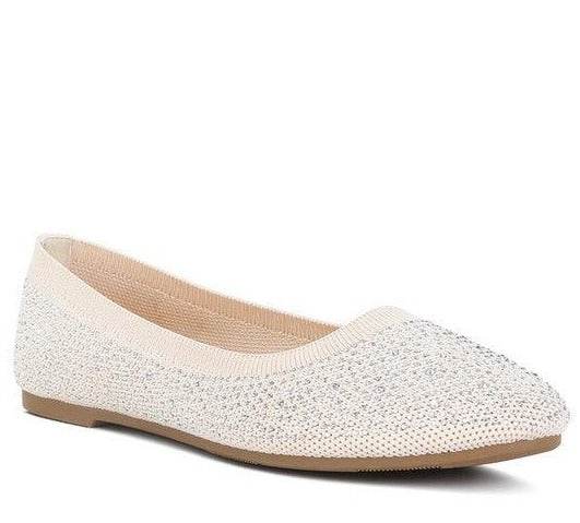 Splash Rhinestones Embellished Ballet Flats - VacationGrabs