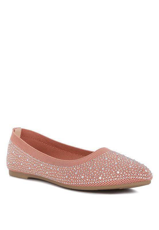 Splash Rhinestones Embellished Ballet Flats - VacationGrabs