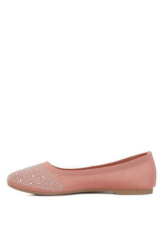 Splash Rhinestones Embellished Ballet Flats - VacationGrabs