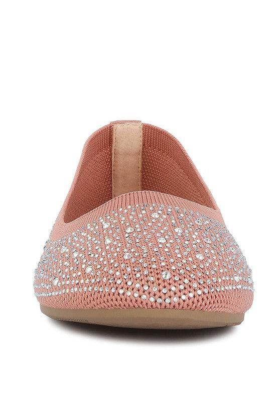 Splash Rhinestones Embellished Ballet Flats - VacationGrabs