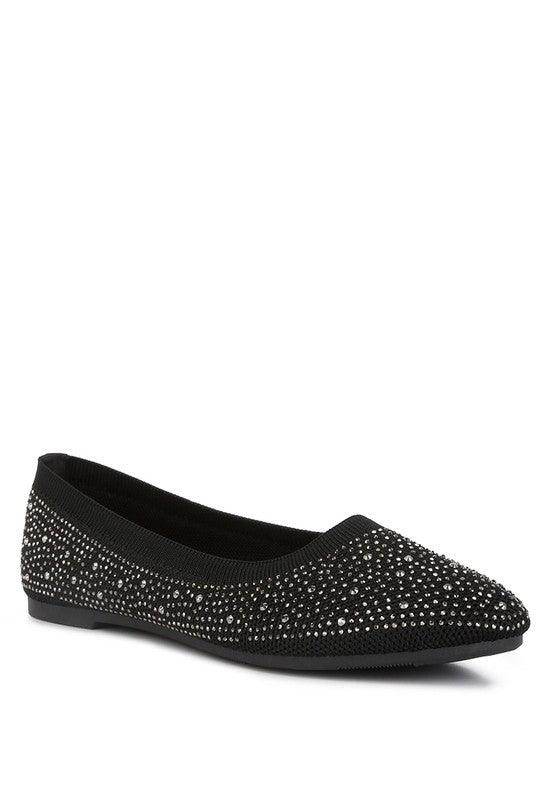 Splash Rhinestones Embellished Ballet Flats - VacationGrabs