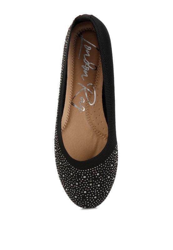 Splash Rhinestones Embellished Ballet Flats - VacationGrabs