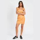 Square Neck Mini Dress With Elastic Back Detail - VacationGrabs